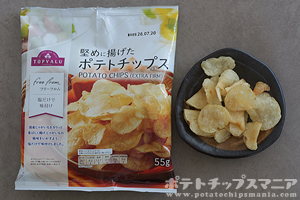 トップバリュ フリーフロム 堅めに揚げたポテトチップス 塩だけで味付け