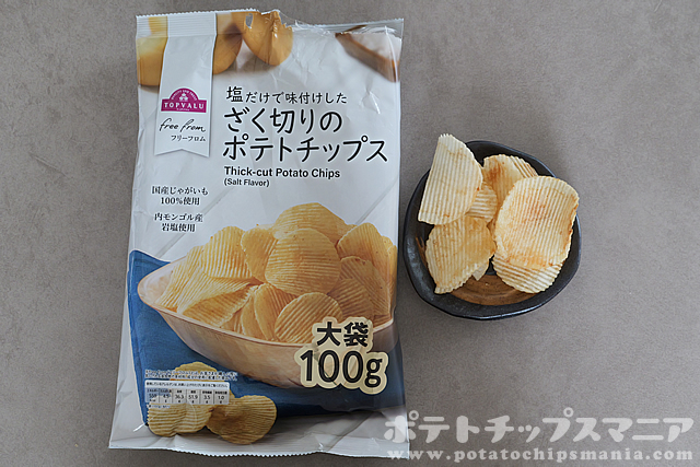 トップバリュ フリーフロム 塩だけで味付けした ざく切りのポテトチップス